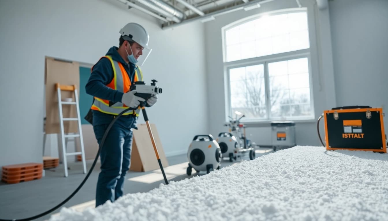 Efficient spray foam removal Hampshire performed by expert technicians in a bright workspace.