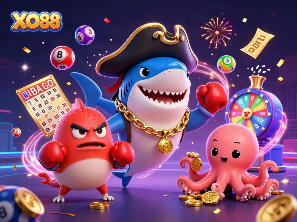 Spin and win with XO88's thrilling gaming experience as colorful balls bounce around excitedly.