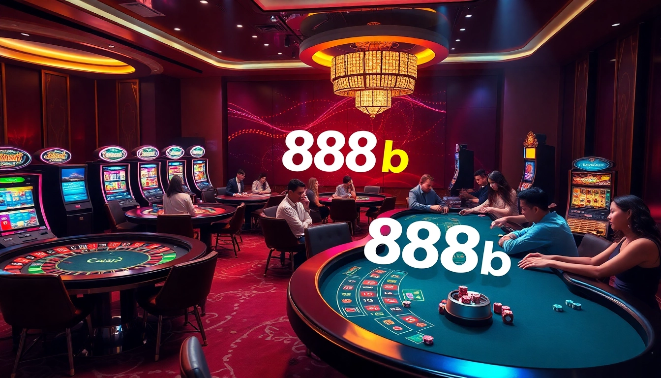 Experience the thrill of online gambling with 'đăng nhập 888b' showcasing vibrant casino elements.