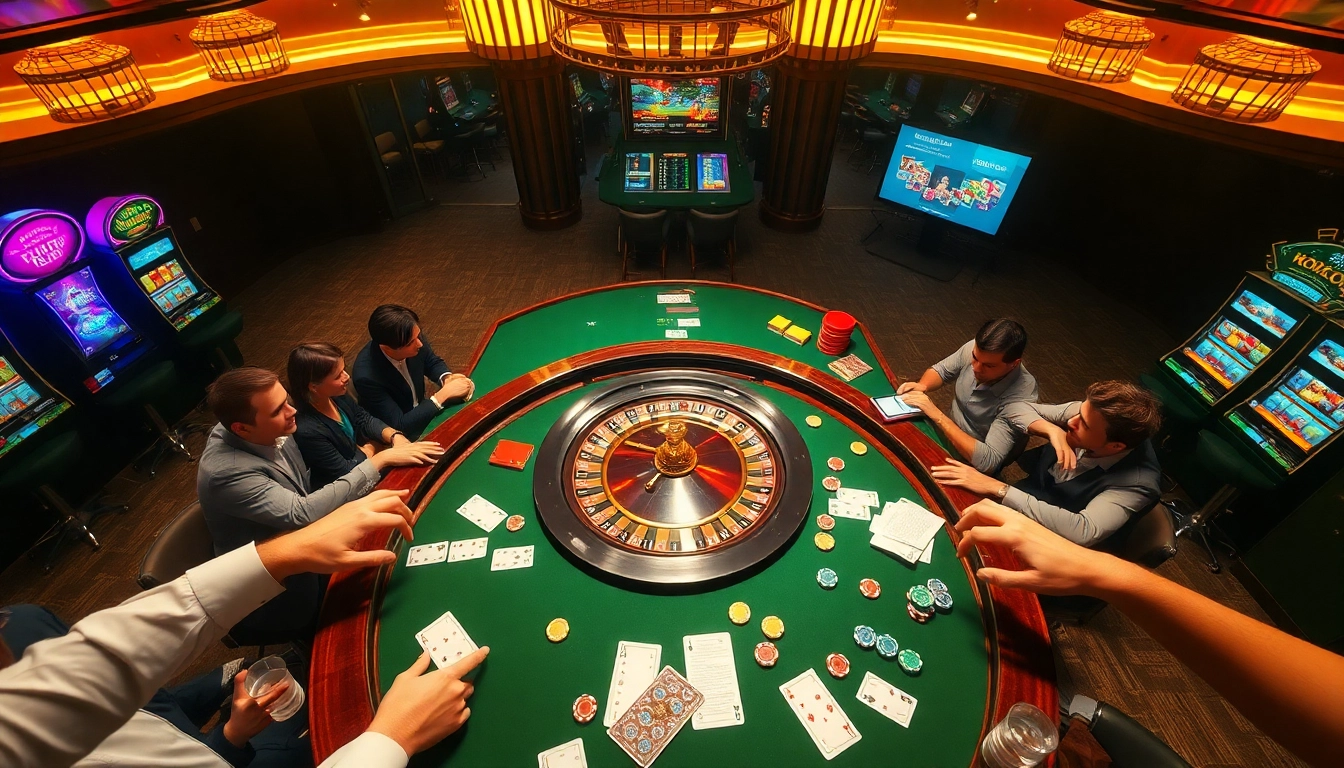 High-stakes action at a luxurious casino featuring hello88 .com poker chips and roulette table excitement.