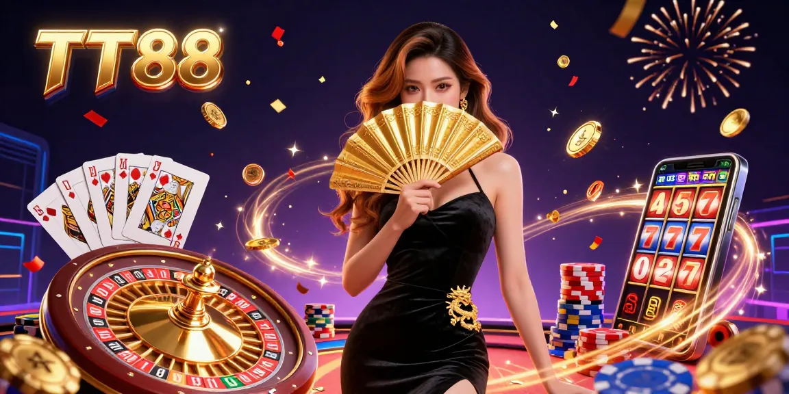 Engage in thrilling gameplay with TT88 featuring luxurious casino elements and vibrant visuals.