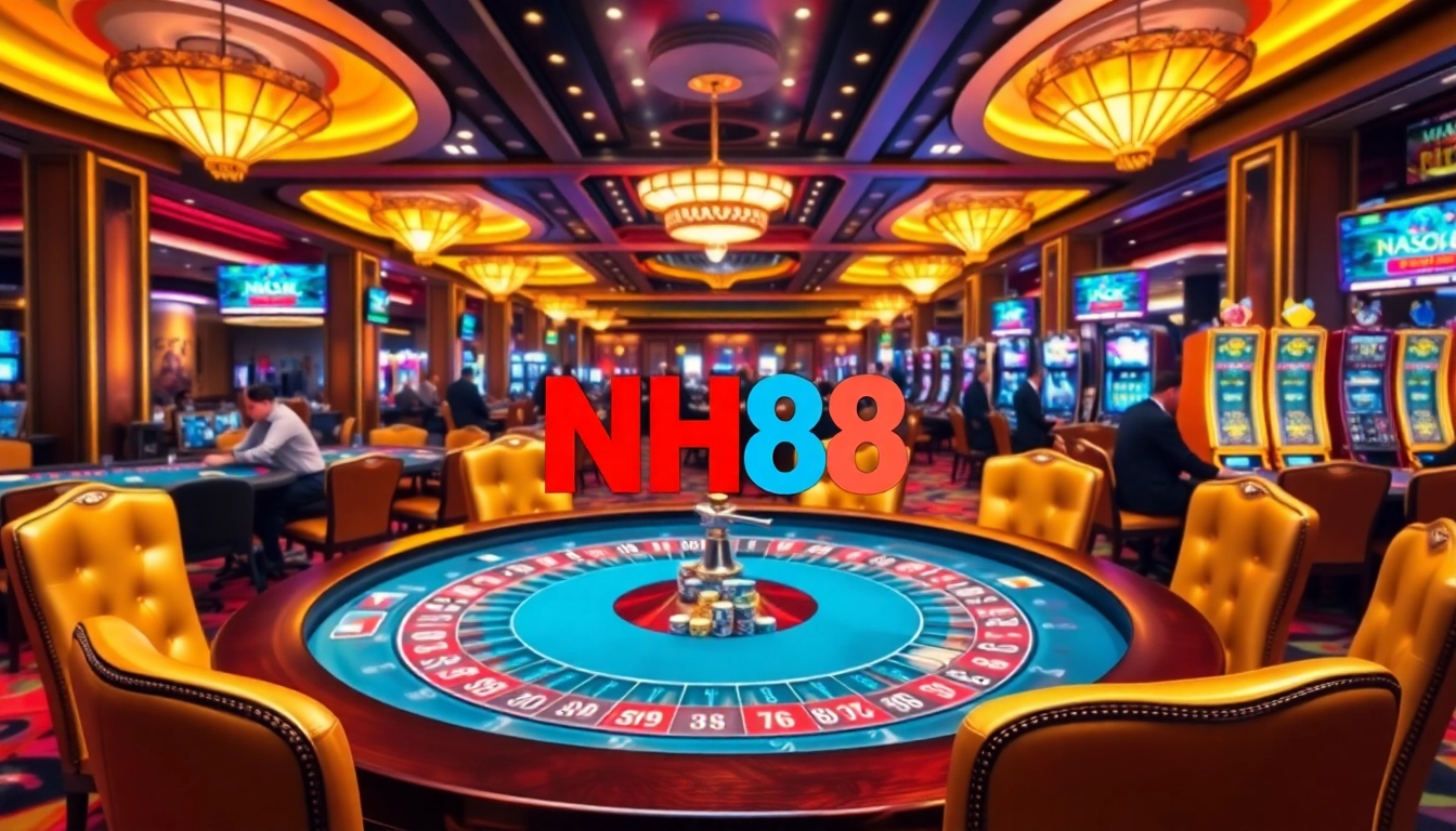 Engage with casino excitement at NH88's vibrant roulette table showcasing thrilling gameplay.