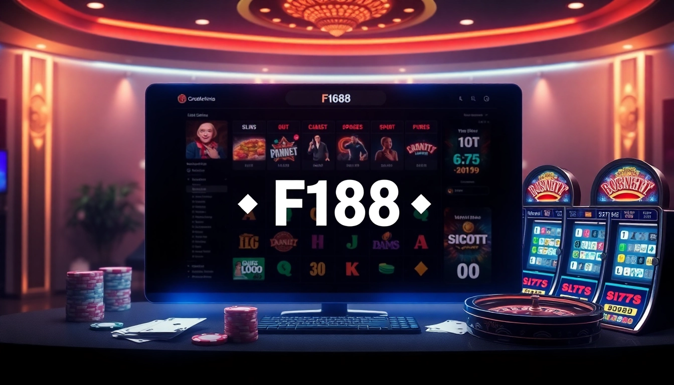 Experience the thrill of เจ้ามือรับแทง F168 with luxury online betting visuals featuring casino elements.