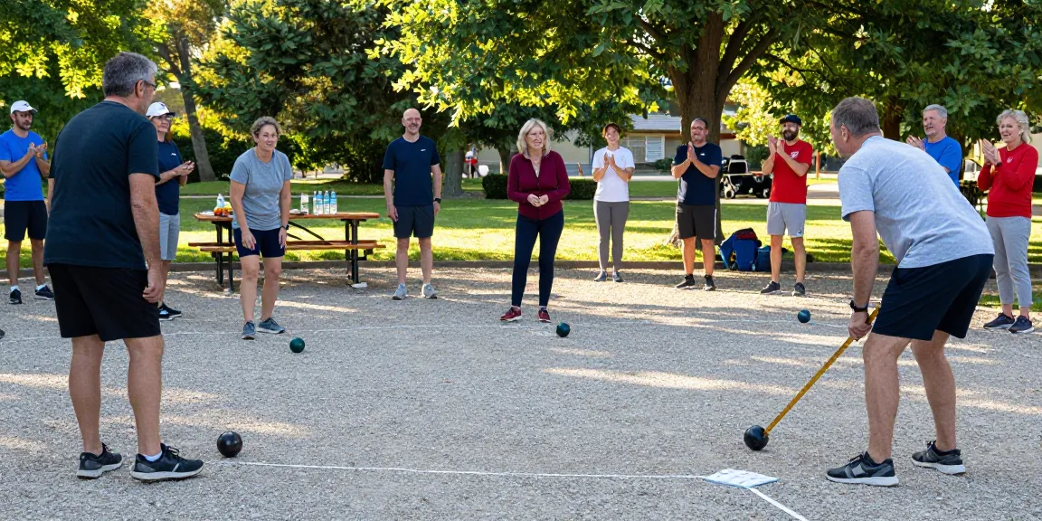 Exciting petanque match at fopikotatomohon.org park, showcasing community engagement and friendly competition.