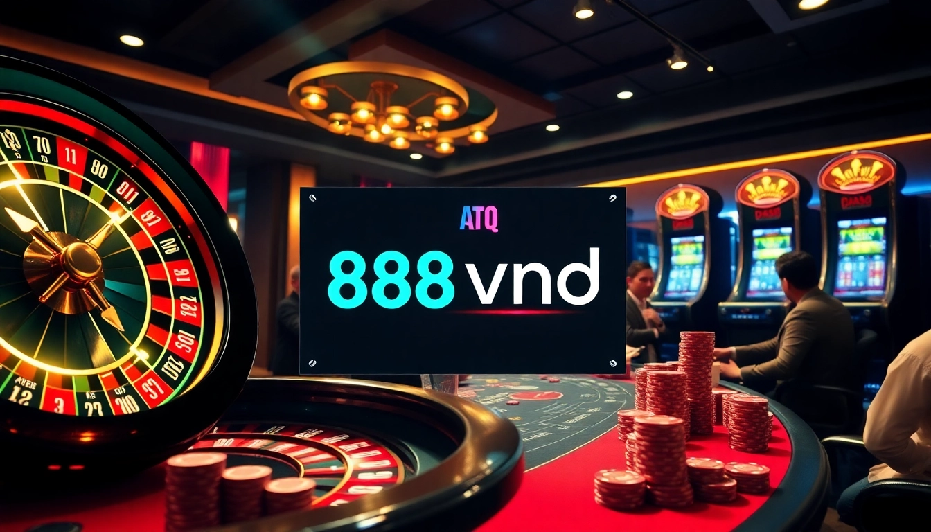 Experience the excitement of gambling with 888vnd ATQ at a vibrant casino table.