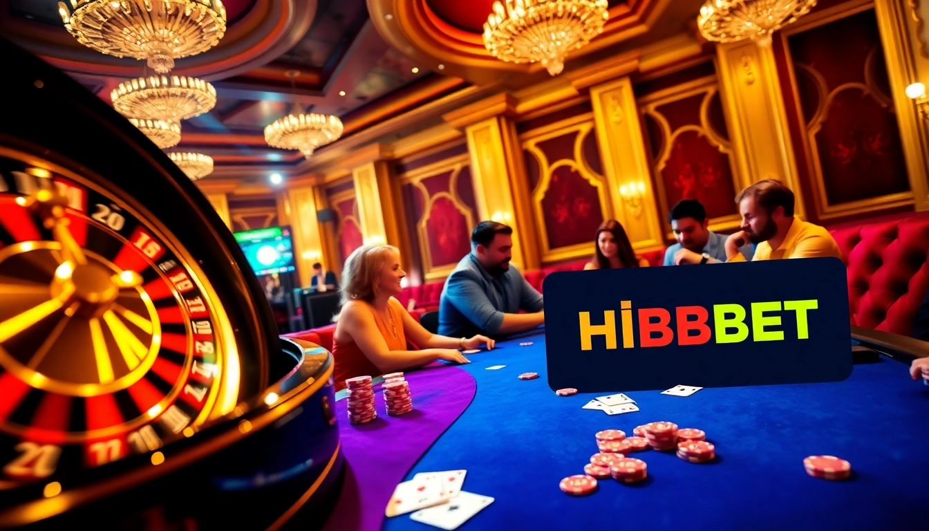 Players enjoying an exciting poker game at HBBET's luxurious casino.
