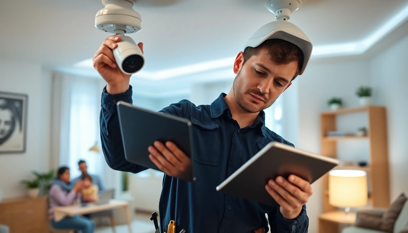 Soporte técnico en cámaras de seguridad: instalación realizada por un técnico cualificado en una vivienda moderna.