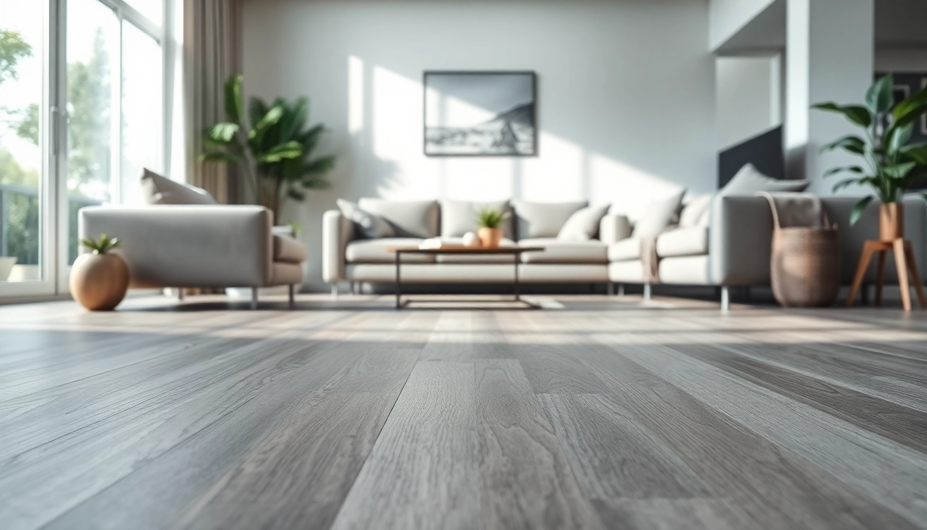 Transform your space with grey vinyl flooring in a cozy modern living room.