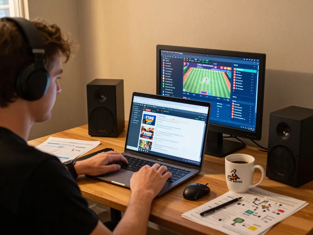 Engaging online gaming experience on VT88 platform with player concentrating on screen.