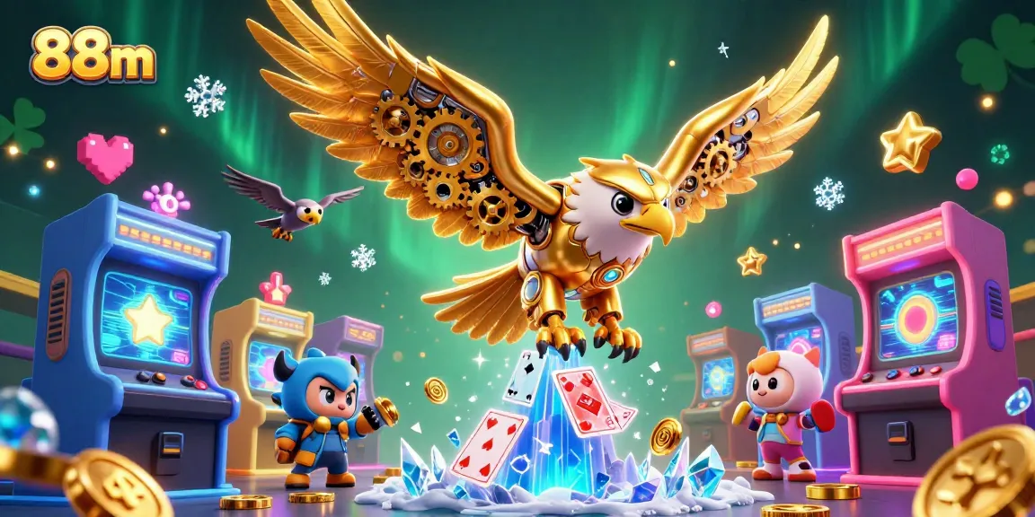 Experience exclusive wins at 88m with a vibrant 3D casino-themed illustration.