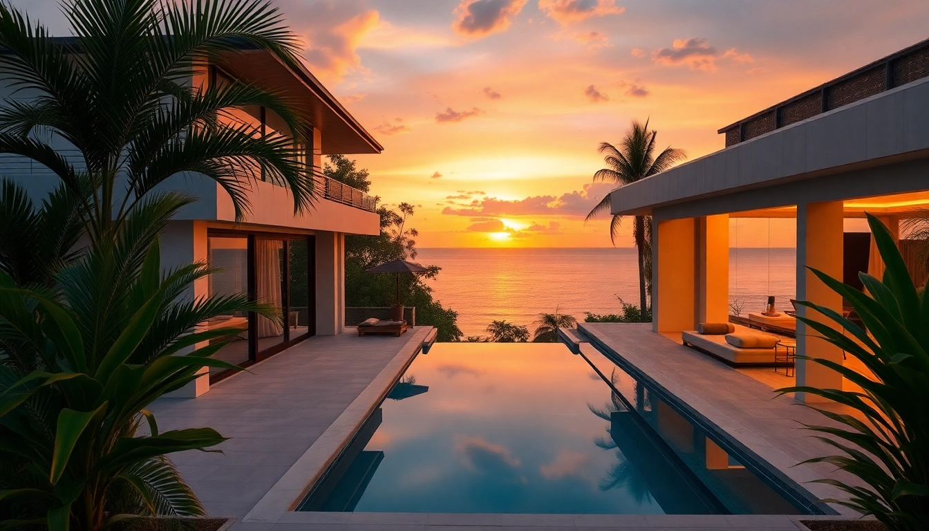 Showcasing Villa property management with a luxurious view over the Andaman Sea and modern villa design.