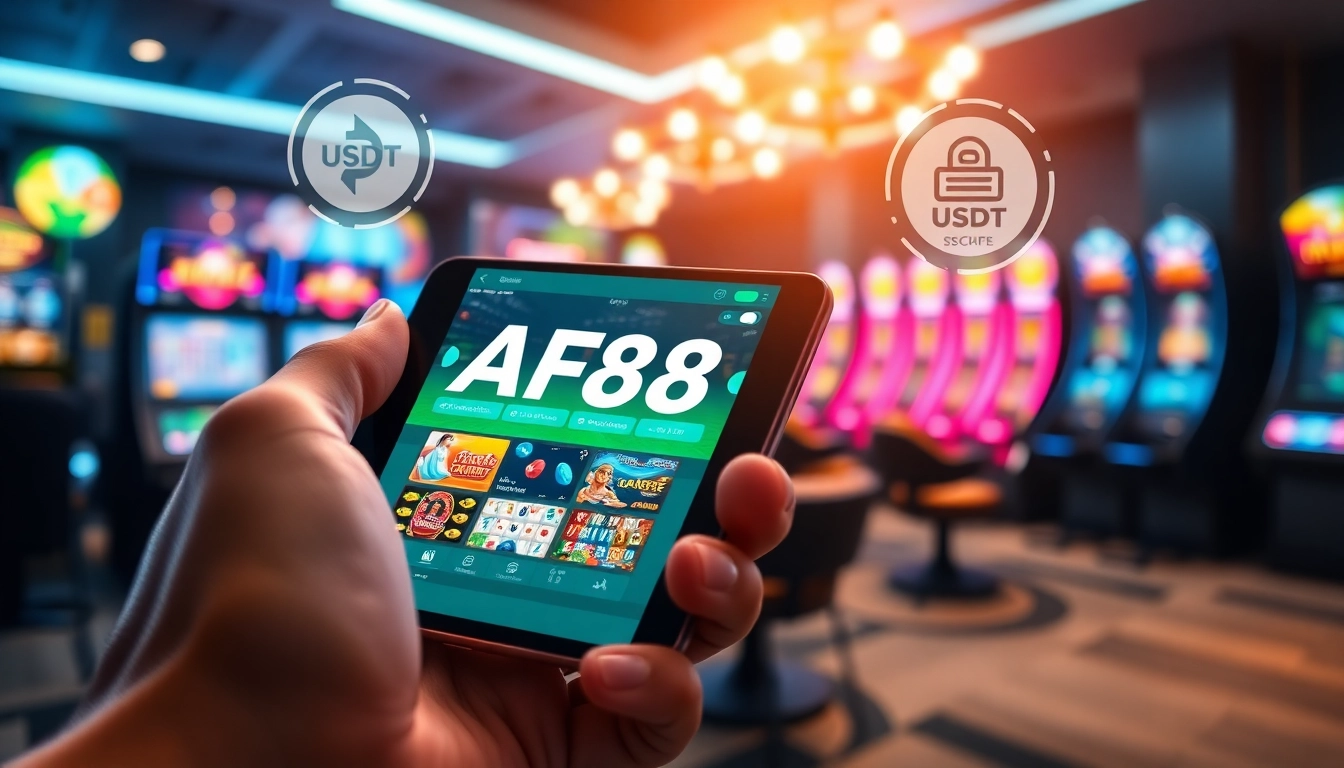 Engaging AF88 online gaming platform interface on a smartphone, emphasizing user-friendly features.