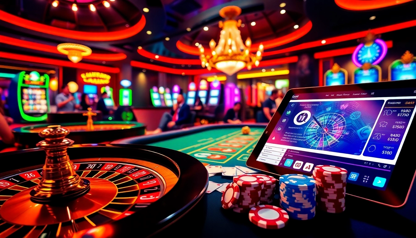 Players enjoying the excitement of gambling at f168.news with vibrant casino elements and stylish decor.