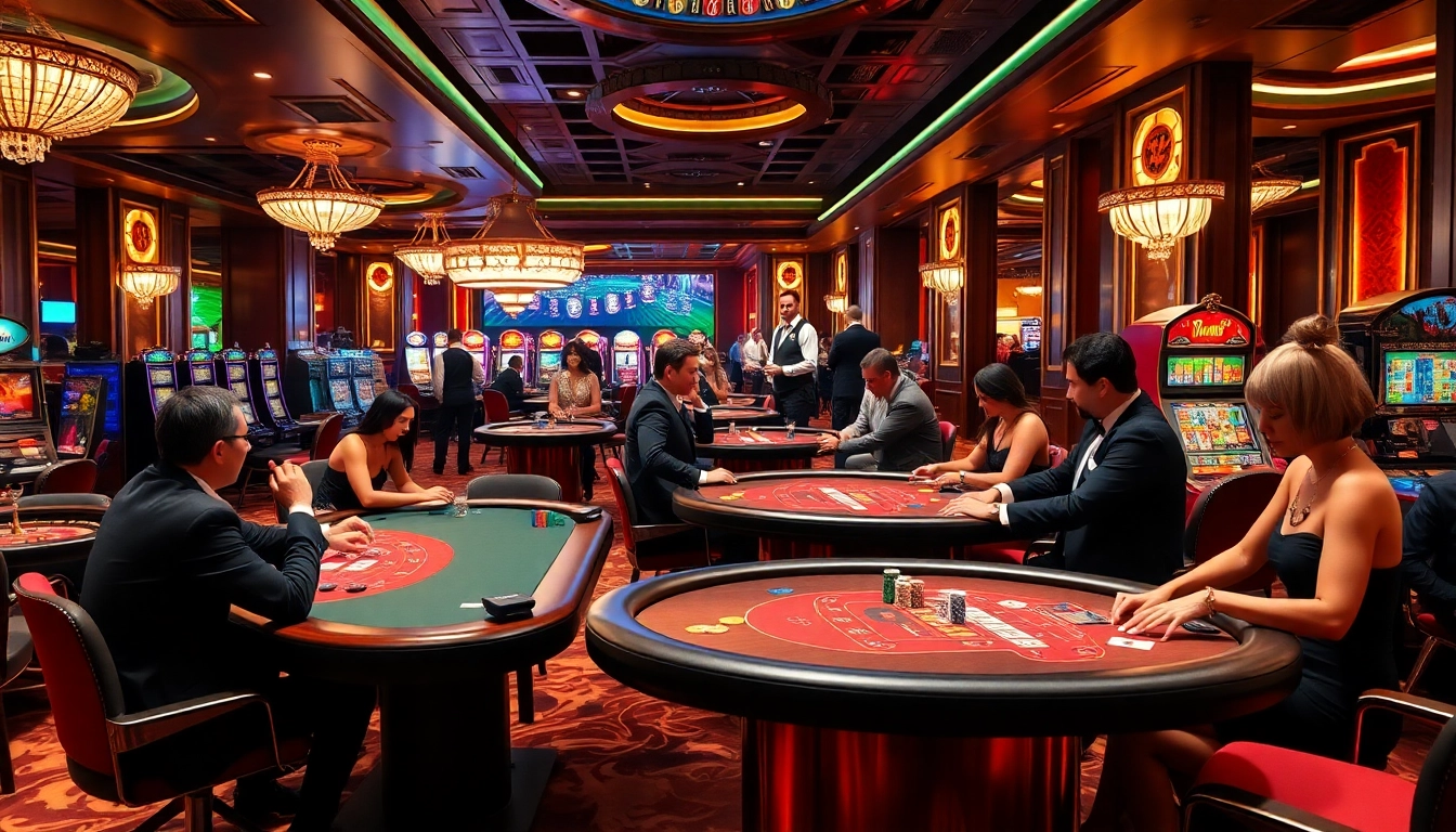 KJC casino gamblers at high-stakes tables enjoying vibrant gameplay.