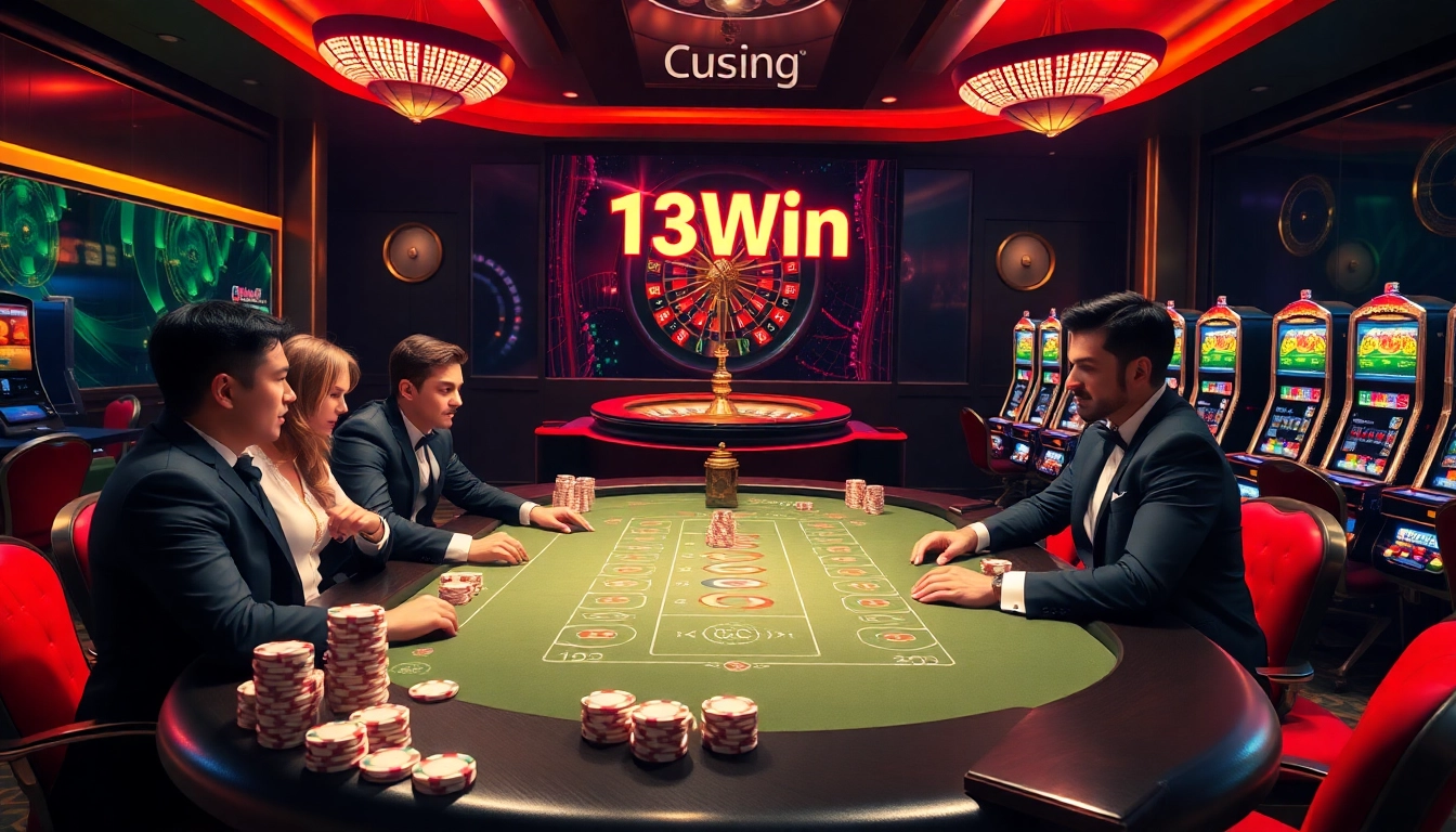 Experience the thrill of 13Win with vibrant casino gaming, including poker and roulette.