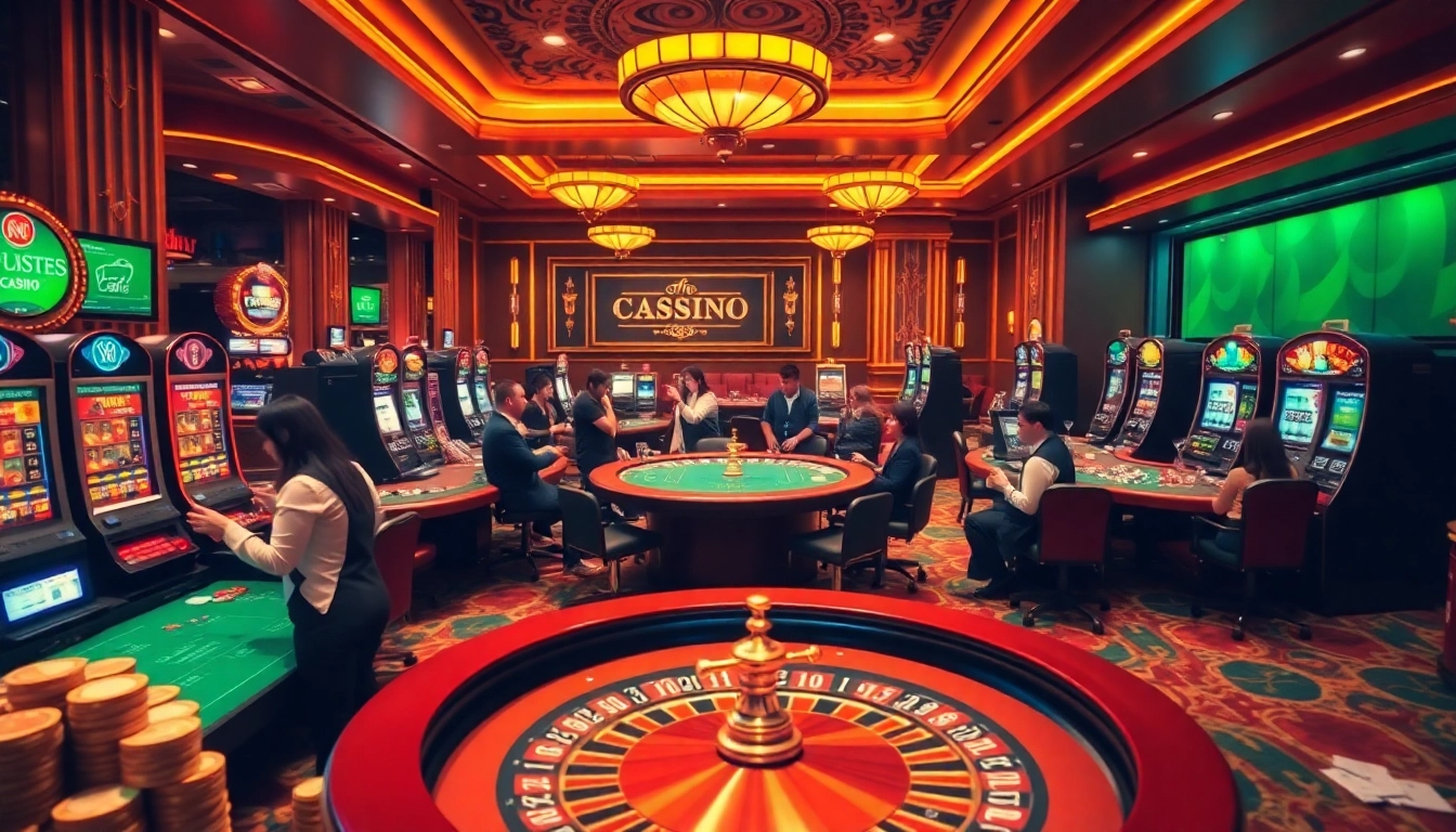Gamblers making strategic bets using 소액결제 at an extravagant casino table.