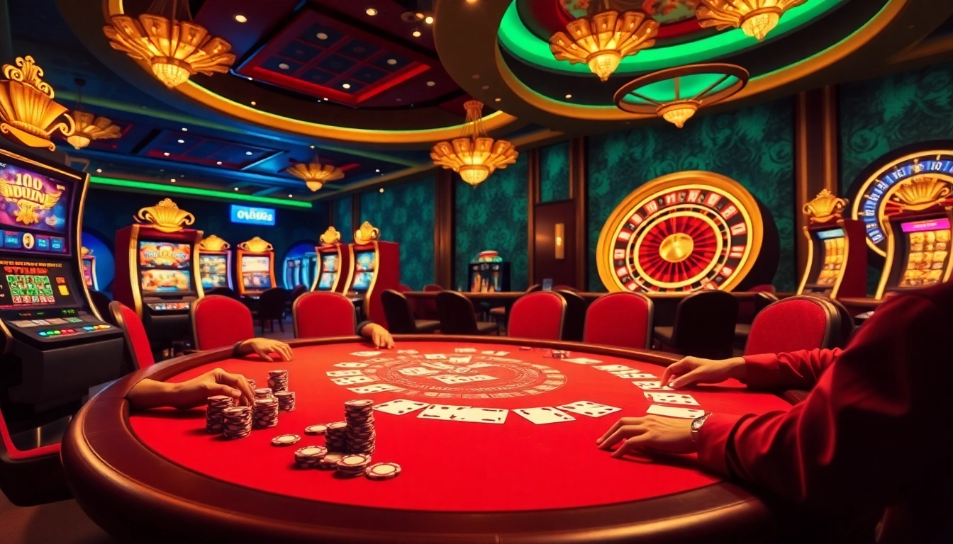 Experience the excitement of high-stakes gaming at https://go8.bz/, showcasing a luxurious poker scene with vibrant chips and cards.