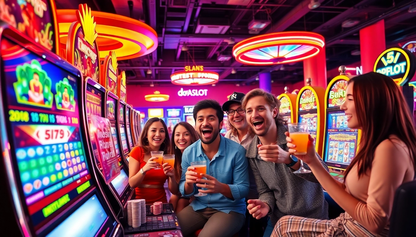 Engaging scene of players enjoying the doaslot experience at an online casino.