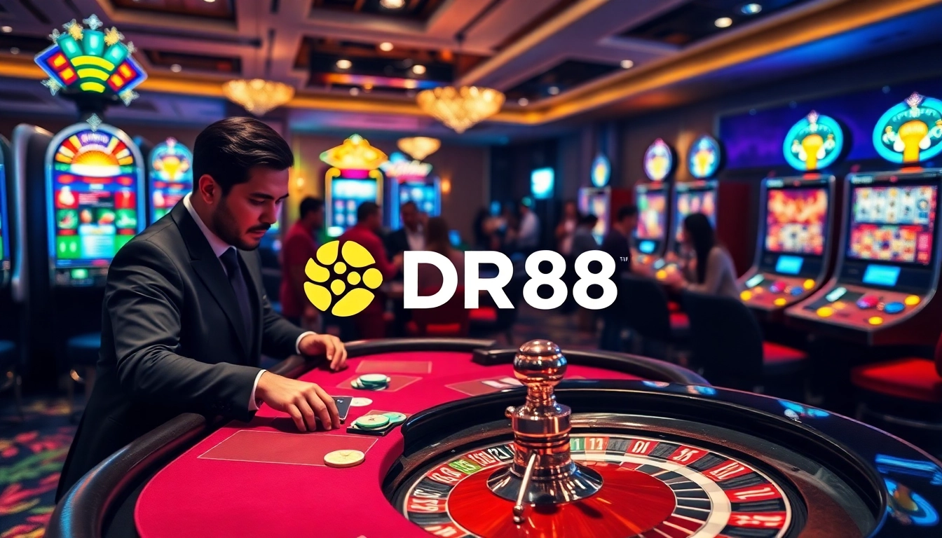 Experience the excitement of betting with DR88 at a luxury casino table.