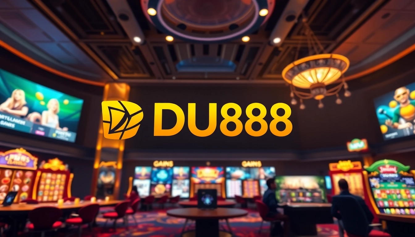 DU88 online gaming platform interface featuring diverse games and a vibrant atmosphere