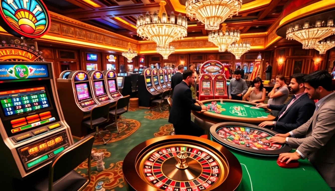 Players enjoying a casino night with vibrant gameplay at hit-club.games, showcasing poker and roulette excitement.