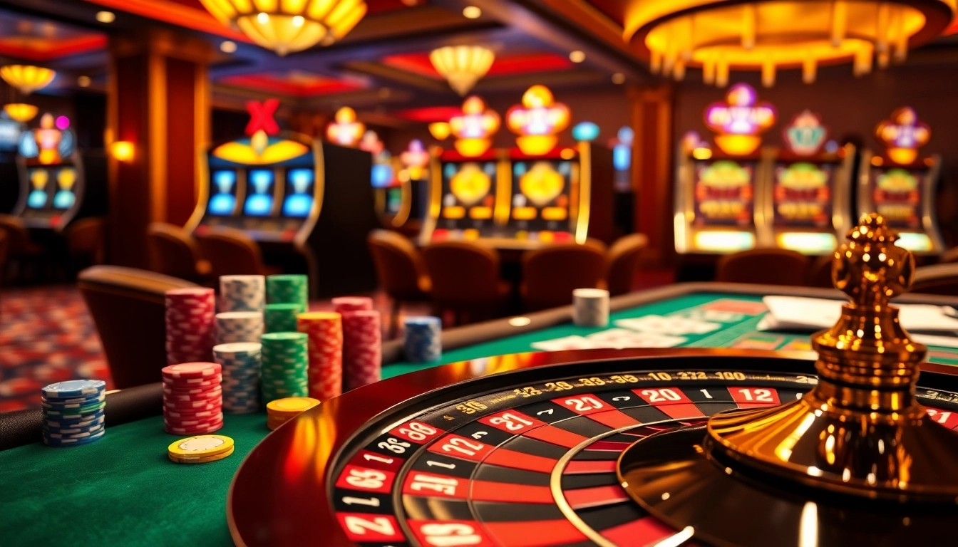 KJC players engaging in an exciting game at a luxurious casino poker table