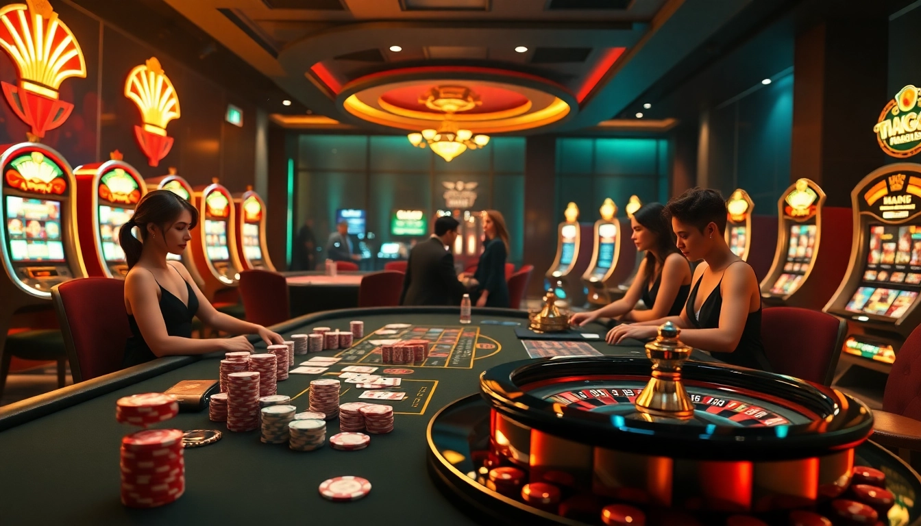 Experience thrilling gameplay with đăng nhập 789F at an elegant casino table with poker chips and cards.