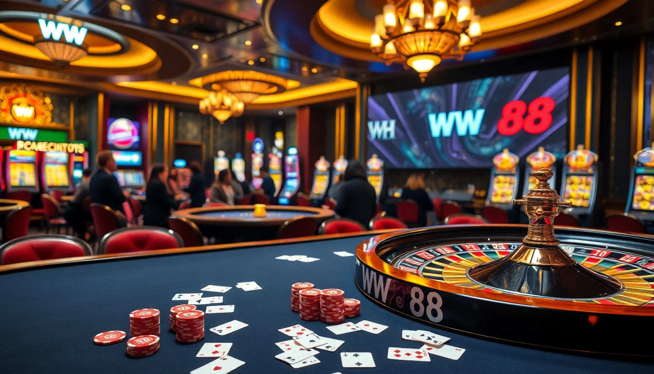 Experience the excitement of gaming at WW 88 with vibrant casino tables and thrilling slot machines.