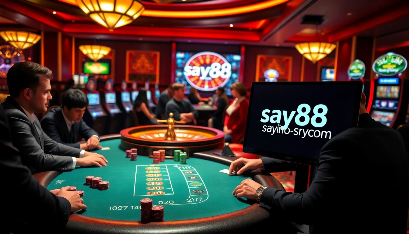 Experience thrilling games at say88 com with a dynamic casino scene featuring poker and roulette.
