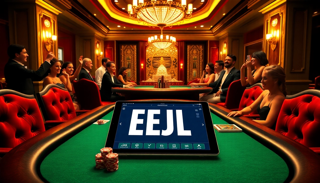 Experience EEJL gaming excitement at a luxurious poker table with vibrant chips and cards.
