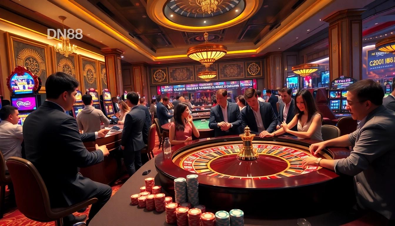 Experience the vibrant DN88 casino atmosphere with engaging gameplay and luxurious elements.