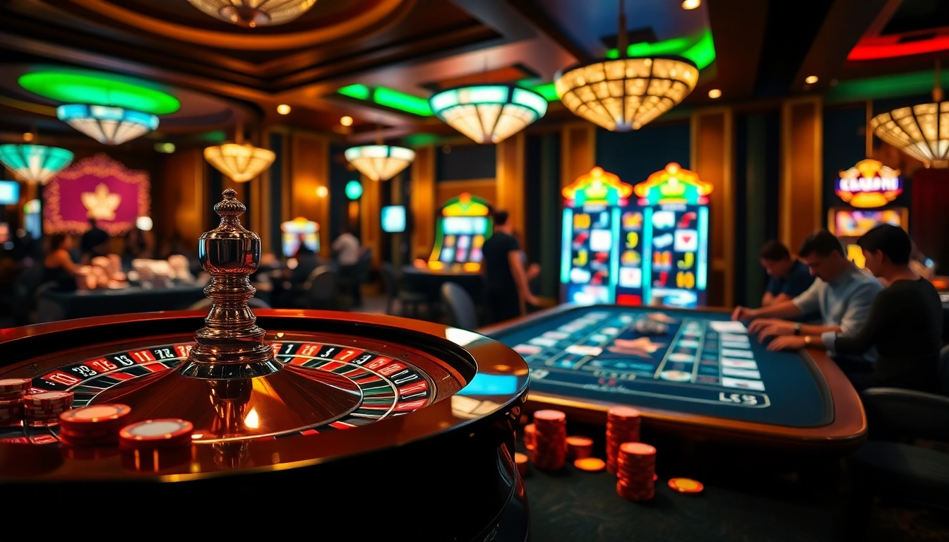 Experience the thrilling atmosphere of LC88 as players engage at a vibrant casino table.
