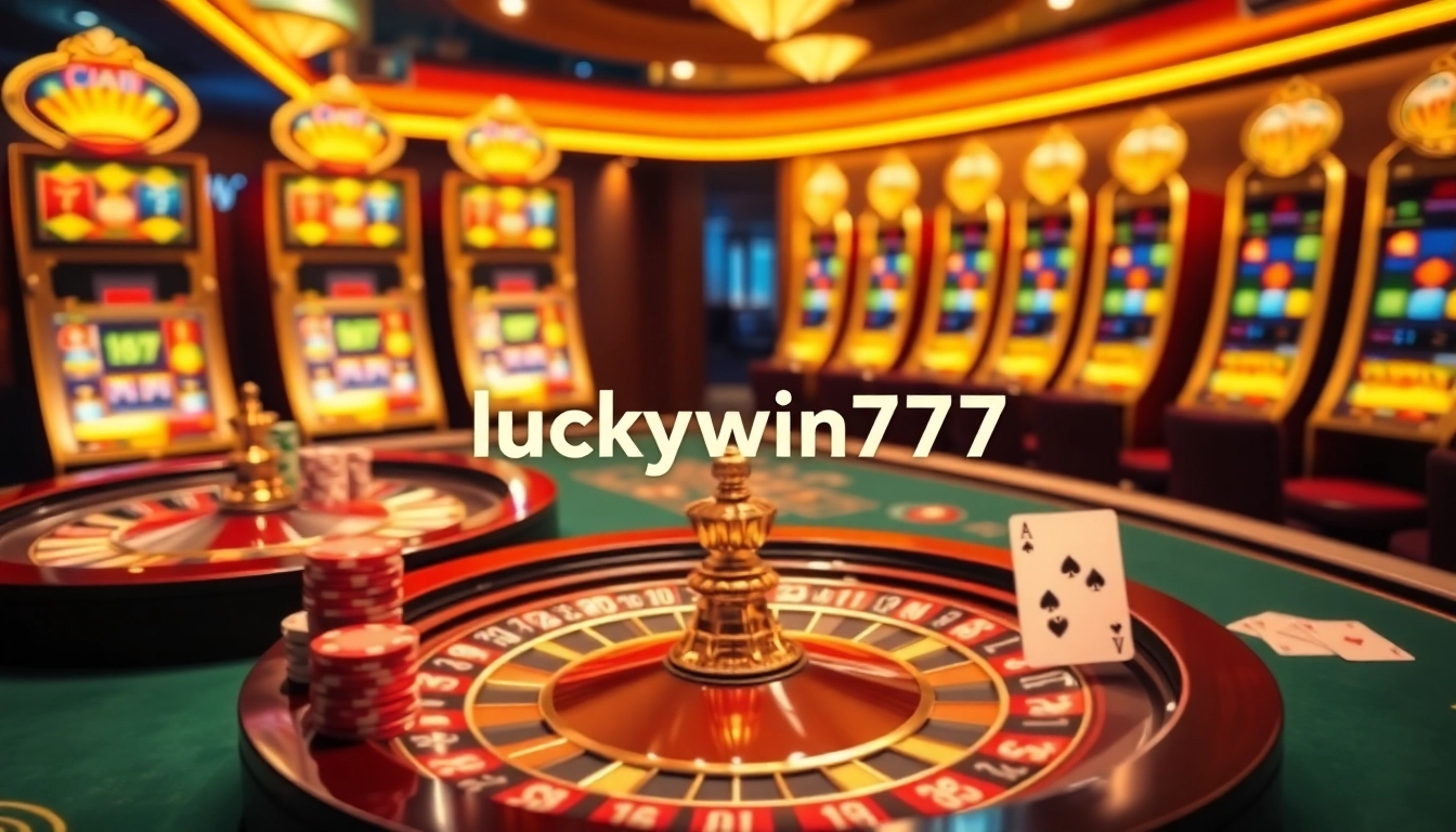Experience the excitement of luckywin777 at a luxurious casino roulette table with vibrant colors and ambiance.