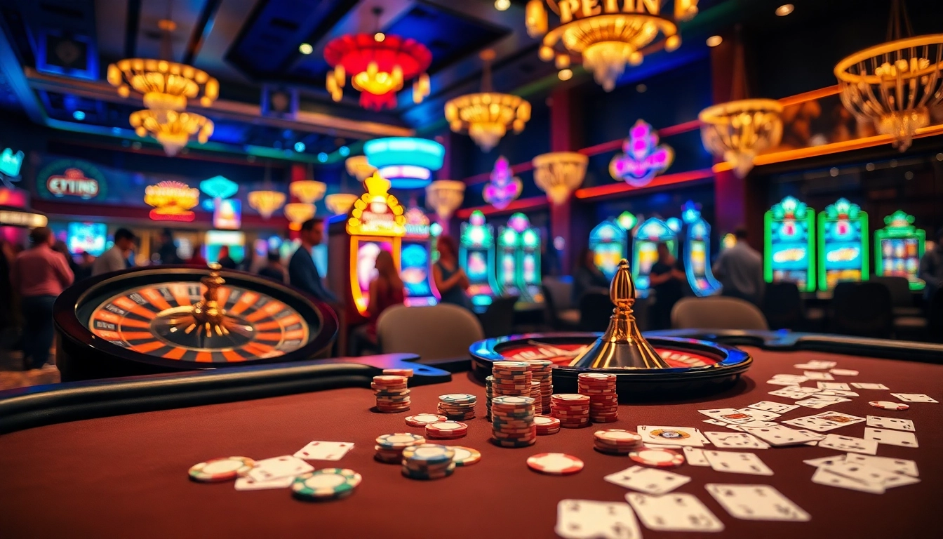 Players engaging with casino games, featuring 79king 1179 graphics on poker chips.