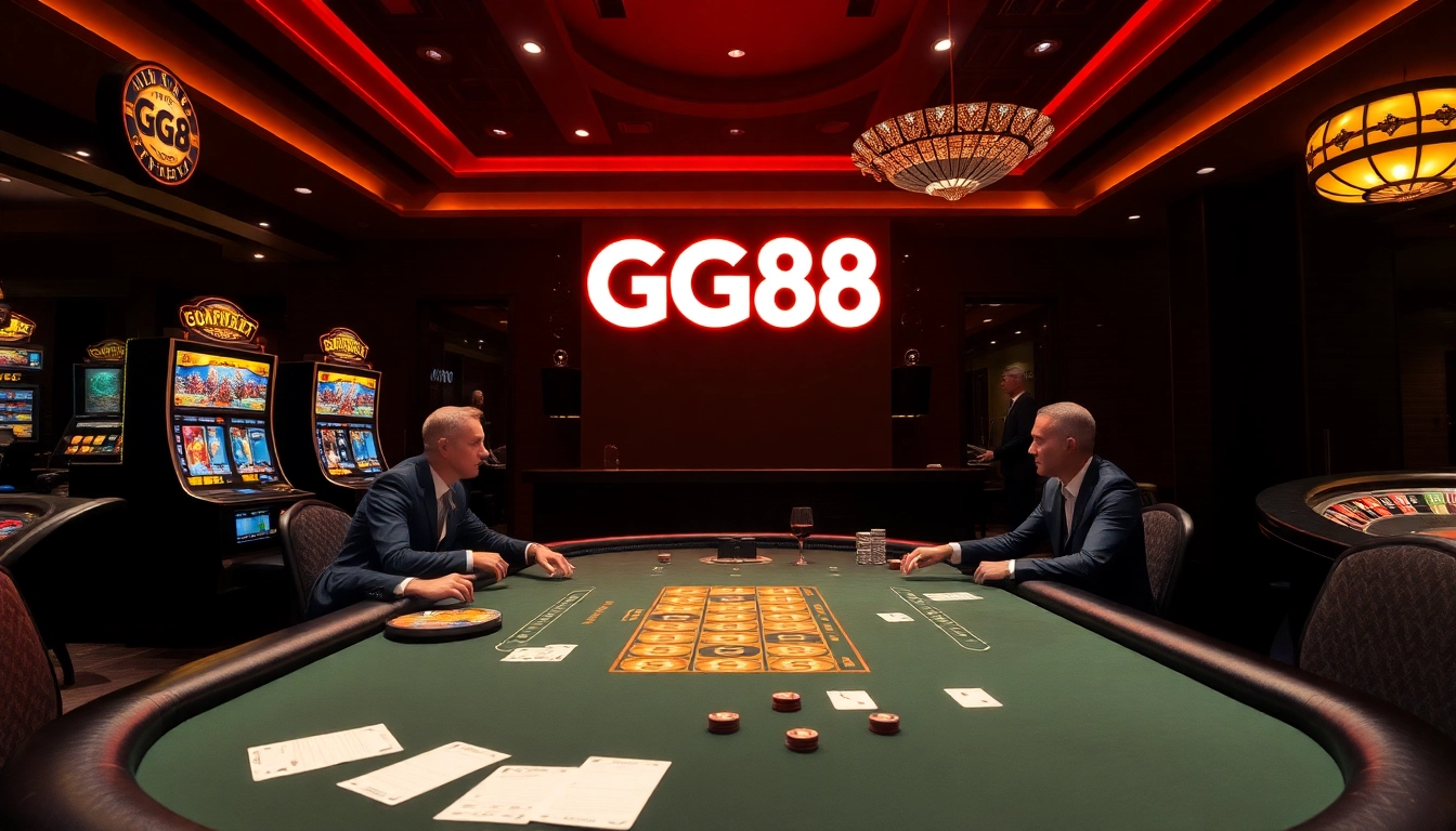 Engaging gameplay scene showcasing GG88 poker action under vibrant casino lights.