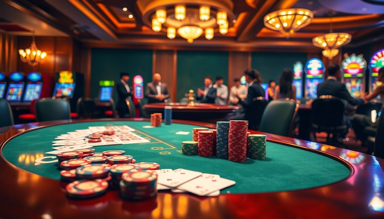 Engaging casino scene at https://xx88.eu.com/ with poker game, roulette wheel, and slot machines.
