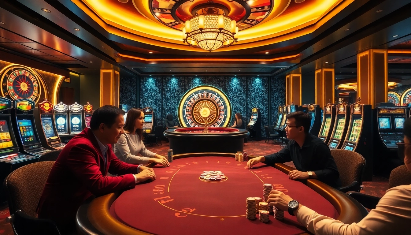 Experience the excitement at 23win casino with vibrant poker action and luxurious ambiance.