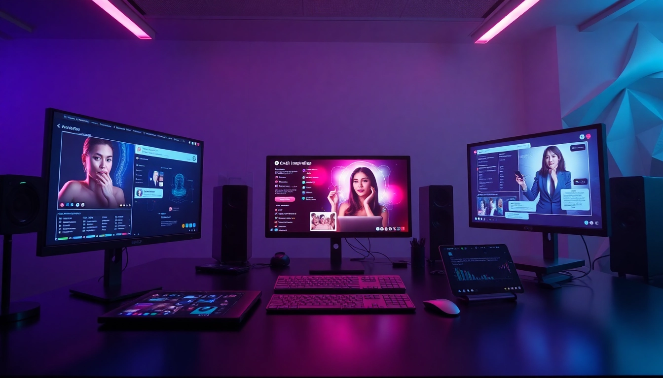 Innovative digital workspace showcasing NSFW AI technology and interfaces.