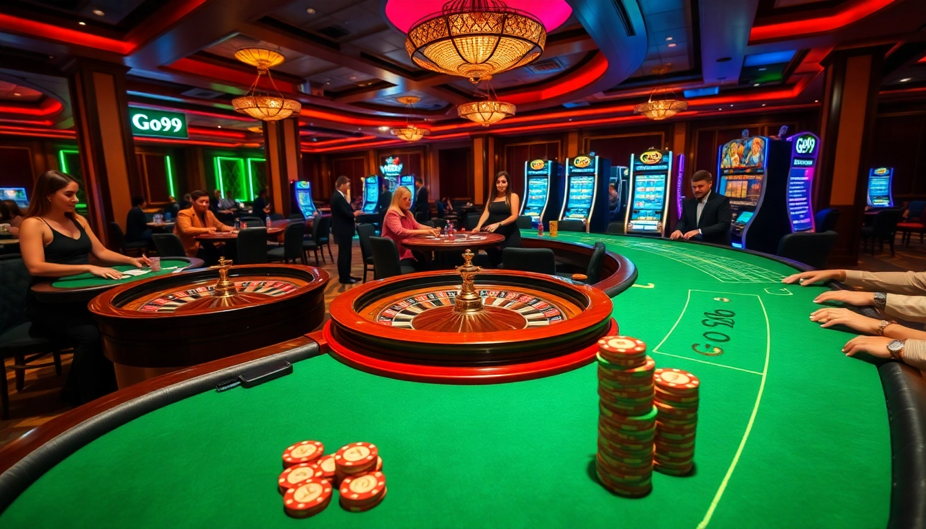 Experience the thrill of winning at Go99 Casino with vibrant tables and engaged players.