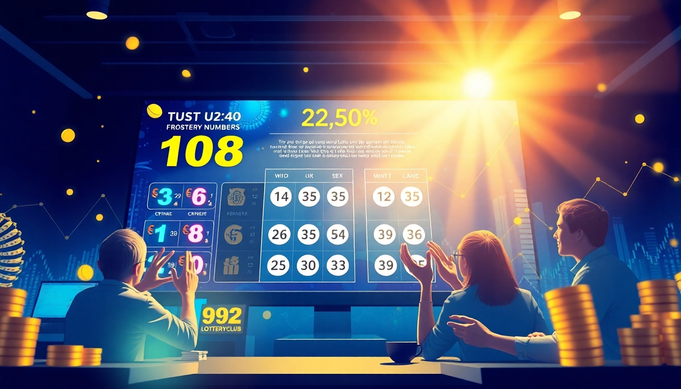 Dynamic online lottery interface showcasing user engagement and excitement at https://92lotteryclub.com/ with vibrant colors and modern elements.