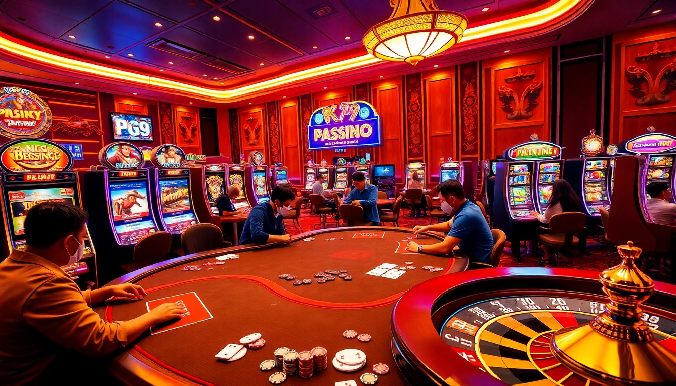 Experience the thrill of gambling at Thương hiệu PG99 with vibrant casino tables and exciting slot machines.