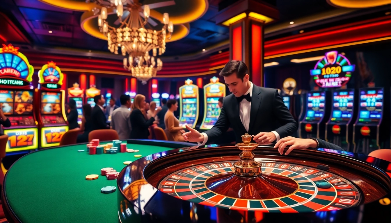 Engaging players at the roulette table at trang chủ dn88 showcasing vibrant casino excitement.