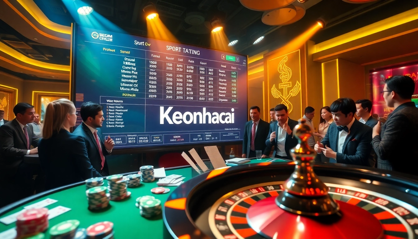 Experience thrilling Keonhacai sports betting action surrounded by poker chips and betting slips.