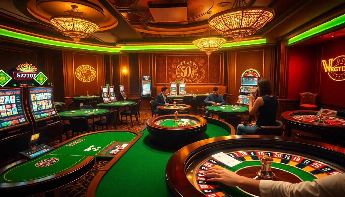 Players winning at casino tables, highlighting the excitement of 5z777 gambling.