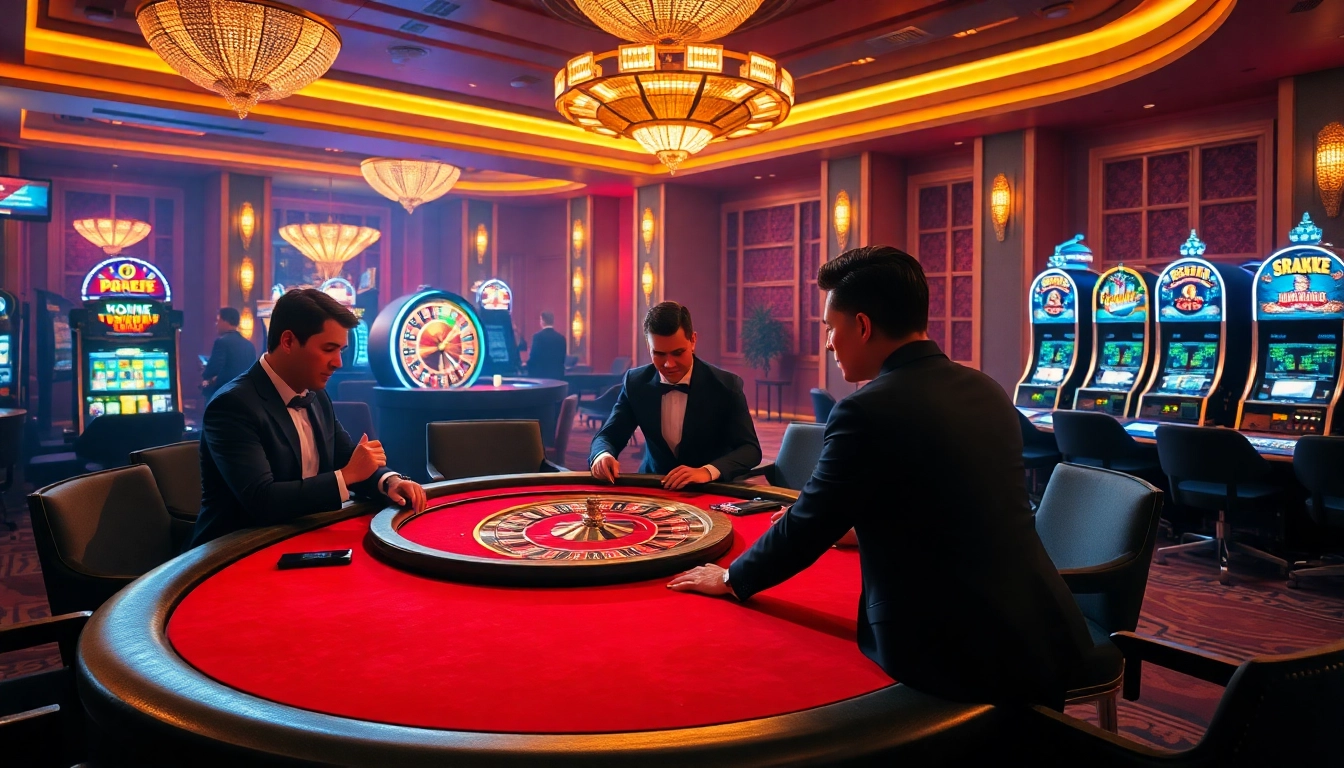 Experience thrilling gameplay at https://em777.live/ with a luxurious poker table setting.
