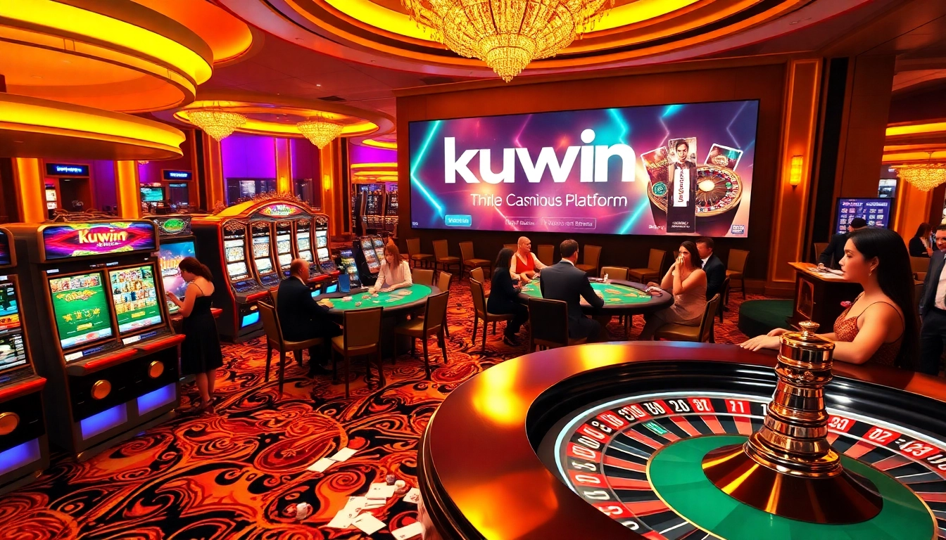 Kuwin gameplay highlights with players engaging in intense casino action at vibrant tables.