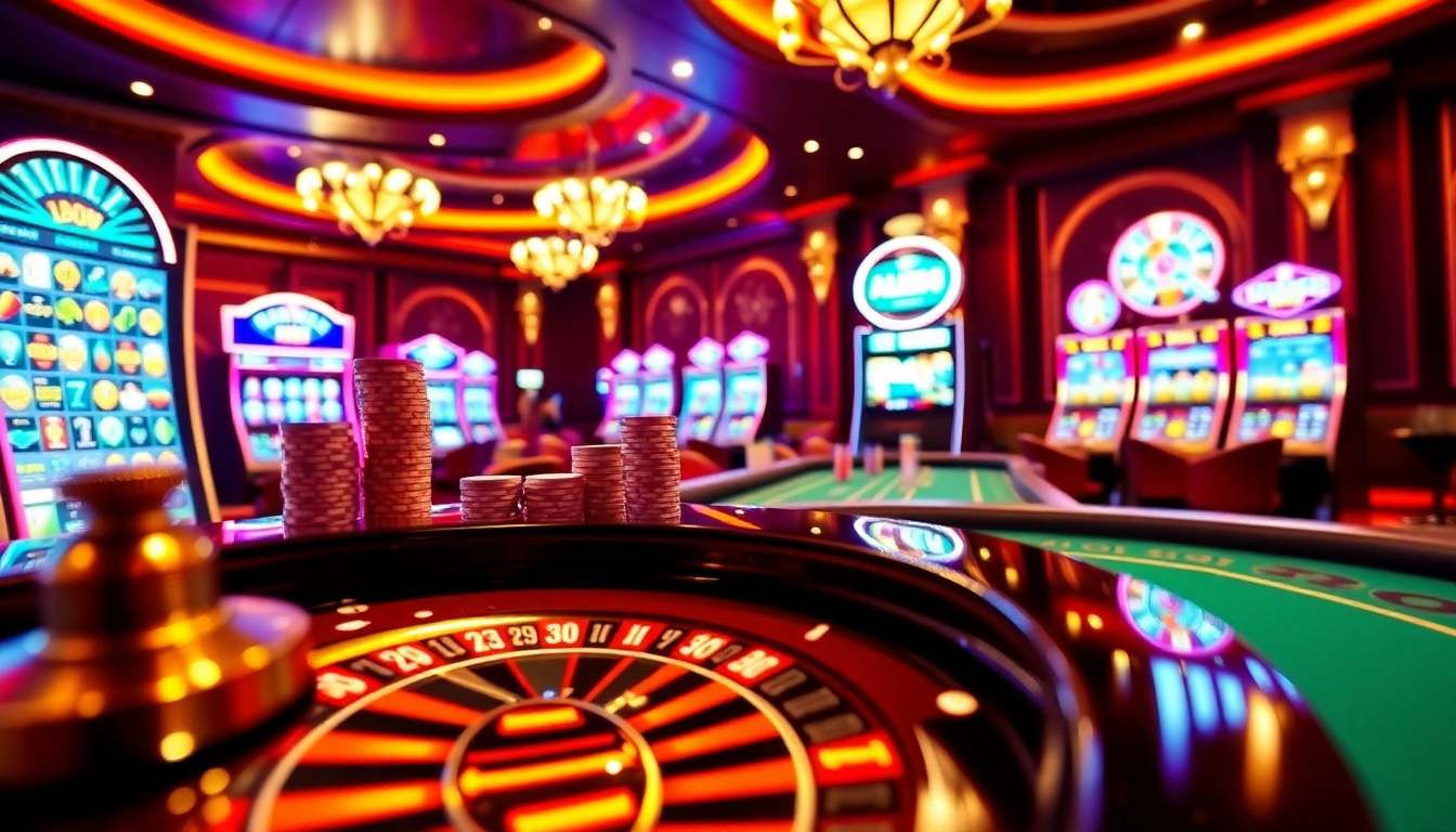 ALO789 gamblers excitedly placing bets at a luxurious online casino table with vibrant games.