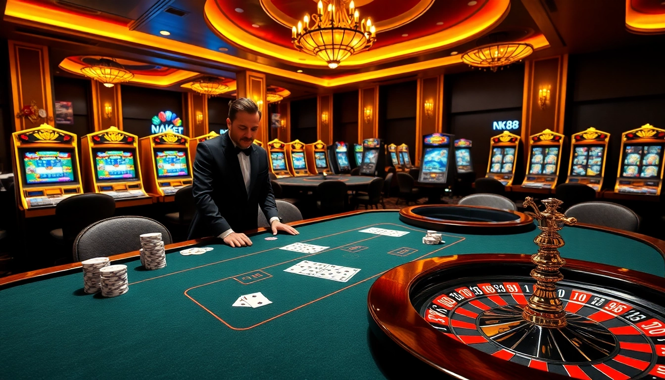 Engage with thrill at https://nk88.us.com/ as players enjoy professional poker and roulette in a luxurious casino setting.