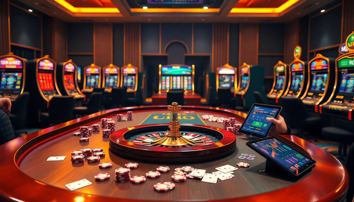 Engage with nhà cái win678 at a luxurious gaming table, featuring vibrant casino elements and high-stakes excitement.