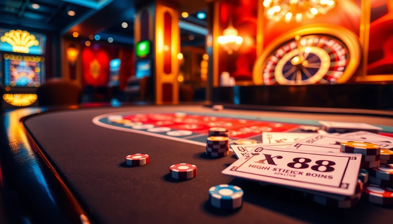 Engaging gaming experience featuring KP 88 at a luxurious casino poker table.